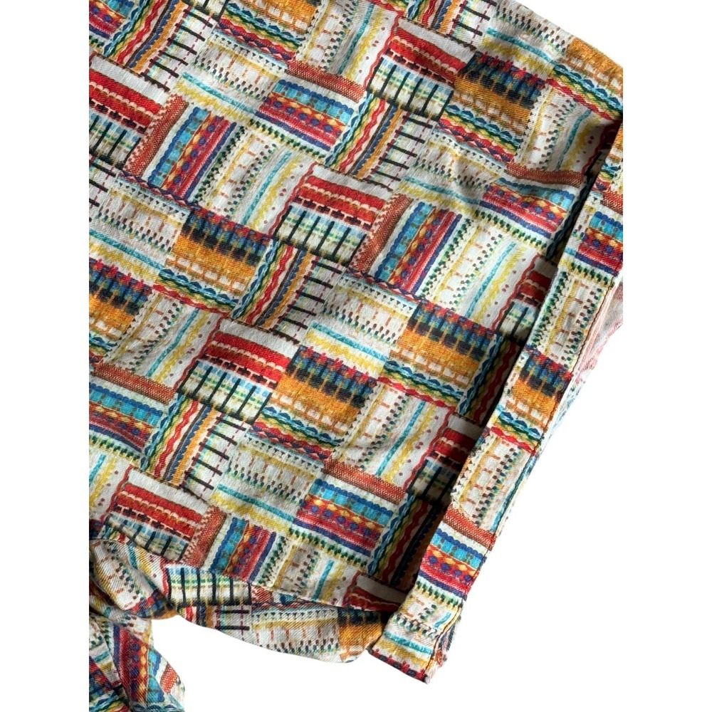 Robert Graham Classic Yates Shorts Men 38 Patchwork Print Linen Cotton Resort - Picture 7 of 15